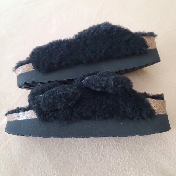 Birkenstock Papillio Arizona Big Buckle Shearling Sandal Black US 6 EU 37 NWOB - Picture 5 of 8
